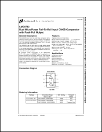 LMC6762BIM datasheet: Dual Micro-Power Rail-to-Rail Input CMOS Comparator with Push-Pull Output LMC6762BIM