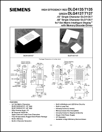 DLO4137 datasheet: 5x7 dot matrix (green) DLO4137