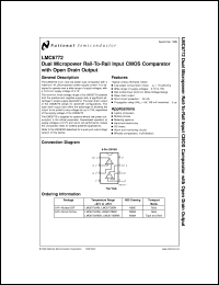 LMC6772AIM datasheet: Dual Micro-Power Rail-to-Rail Input CMOS Comparator with Open Drain Output LMC6772AIM