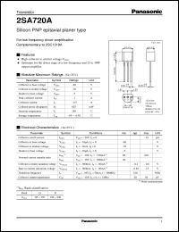 2SA0720A datasheet: Small signal silicon PNP transistor 2SA0720A