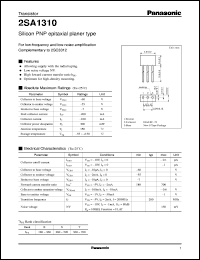 2SA1310 datasheet: Small signal silicon PNP transistor 2SA1310