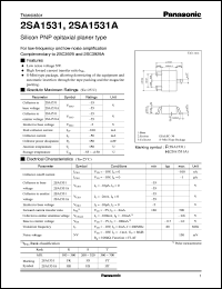 2SA1531A datasheet: Small signal silicon PNP transistor 2SA1531A