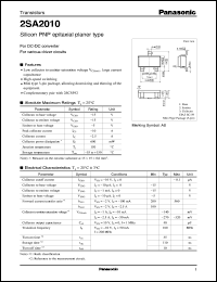 2SA2010 datasheet: Small signal silicon PNP transistor 2SA2010