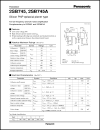 2SB0745A datasheet: Silicon PNP epitaxial planar type small signal transistor 2SB0745A