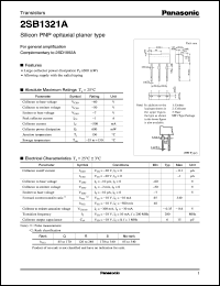 2SB1321A datasheet: Silicon PNP epitaxial planar type small signal transistor 2SB1321A