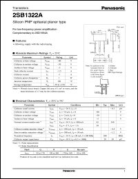 2SB1322A datasheet: Silicon PNP epitaxial planar type small signal transistor 2SB1322A