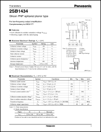 2SB1434 datasheet: Silicon PNP epitaxial planar type small signal transistor 2SB1434