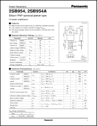 2SB0954A datasheet: Silicon PNP epitaxial planar type power transistor 2SB0954A