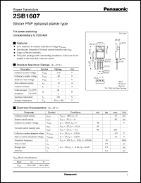 2SB1607 datasheet: Silicon PNP epitaxial planar type power transistor 2SB1607