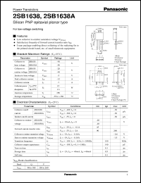 2SB1638 datasheet: Silicon PNP epitaxial planar type power transistor 2SB1638