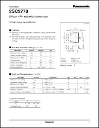 2SC2778 datasheet: Silicon NPN epitaxial planer type small signal transistor 2SC2778