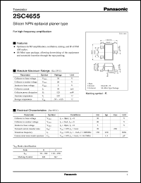 2SC4655 datasheet: Silicon NPN epitaxial planer type small signal transistor 2SC4655