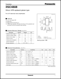 2SC4808 datasheet: Silicon NPN epitaxial planer type small signal transistor 2SC4808