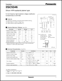 2SC5346 datasheet: Silicon NPN epitaxial planer type small signal transistor 2SC5346