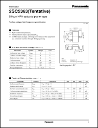 2SC5363 datasheet: Silicon NPN epitaxial planer type small signal transistor 2SC5363