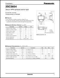 2SC5654 datasheet: Silicon NPN epitaxial planer type small signal transistor 2SC5654