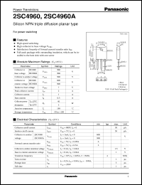 2SC4960 datasheet: Silicon NPN triple diffusion planar type power transistor 2SC4960