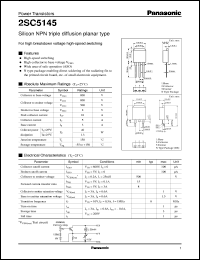 2SC5145 datasheet: Silicon NPN triple diffusion planar type power transistor 2SC5145