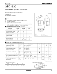 2SD1330 datasheet: Silicon NPN epitaxial planer type small signal transistor 2SD1330