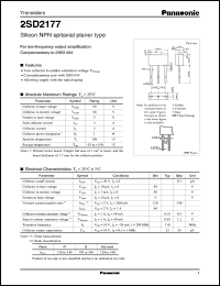 2SD2177 datasheet: Silicon NPN epitaxial planer type small signal transistor 2SD2177