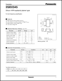 2SD2345 datasheet: Silicon NPN epitaxial planer type small signal transistor 2SD2345