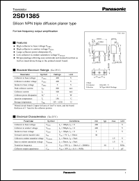 2SD1385 datasheet: Silicon NPN triple diffusion planer type small signal transistor 2SD1385