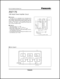 AN7170 datasheet: 18W Audio Power Amplifier Circuit AN7170