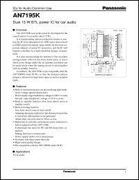 AN7195K datasheet: Dual 15W BTL power IC for car audio AN7195K