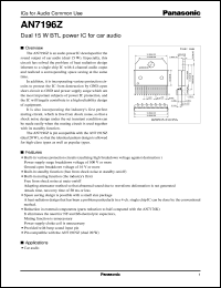 AN7196Z datasheet: Dual 15W BTL power IC for car audio AN7196Z