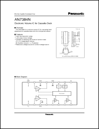 AN7384N datasheet: Electronic Volume IC for Cassette Deck AN7384N