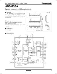 AN8473SA datasheet: Spindle motor driver IC for optical disk AN8473SA