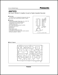 AN7223 datasheet: AM Tuner, FM/AM IF Amplifier Circuit for Radio Cassette Recorder AN7223