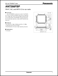 AN7298FBP datasheet: FM-IF, NC, and MPX IC for car radio AN7298FBP