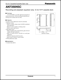 AN7356NSC datasheet: Recording and playback equalizer amp. IC for Hi-Fi cassette deck AN7356NSC