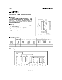 AN8072N datasheet: Multi Output Power Supply Regulator AN8072N