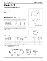 MA3X152A datasheet: Silicon epitaxial planer type switching diode MA3X152A
