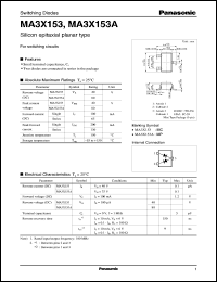 MA3X153A datasheet: Silicon epitaxial planer type switching diode MA3X153A