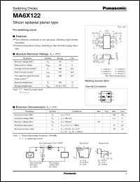 MA6X122 datasheet: Silicon epitaxial planer type switching diode MA6X122