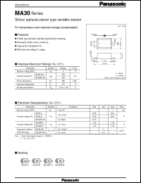 MA3Z030 datasheet: Silicon epitaxial planer type variable resistor rectifier diode MA3Z030