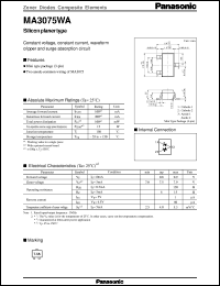 MAZ3075D datasheet: Silicon planer type zener diode MAZ3075D