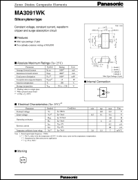 MAZ3091E datasheet: Silicon planer type zener diode MAZ3091E