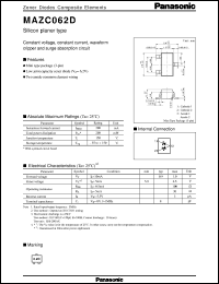 MAZC062D datasheet: Silicon planer type zener diode MAZC062D