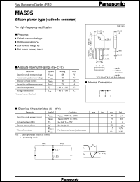 MA3G695 datasheet: Silicon planer type (cathode common) fast recovery diode MA3G695