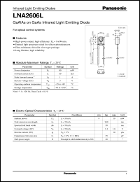 LNA2606L datasheet: GaAlAs on GaAs Infrared Light Emitting Diode LNA2606L