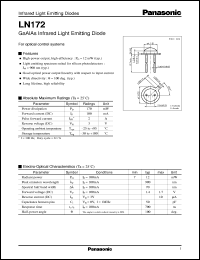 LN172 datasheet: GaAs Infrared Light Emitting Diodes LN172