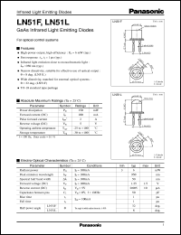 LN51L datasheet: GaAs Infrared Light Emitting Diodes LN51L