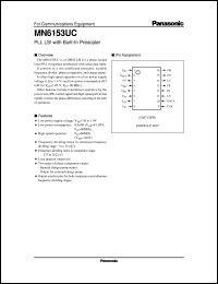 MN6153UC datasheet: PLL LSI with Built-In Prescaler MN6153UC
