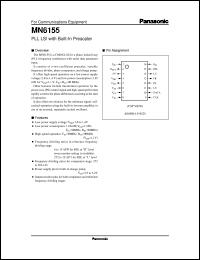 MN6155 datasheet: PLL LSI with Built-In Prescaler MN6155