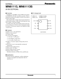 MN61113S datasheet: 2K-Bit EEPROM MN61113S