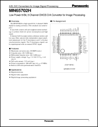 MN65702H datasheet: Low Power 8-Bit, 3-Channel CMOS D/A Converter for Image Processing MN65702H